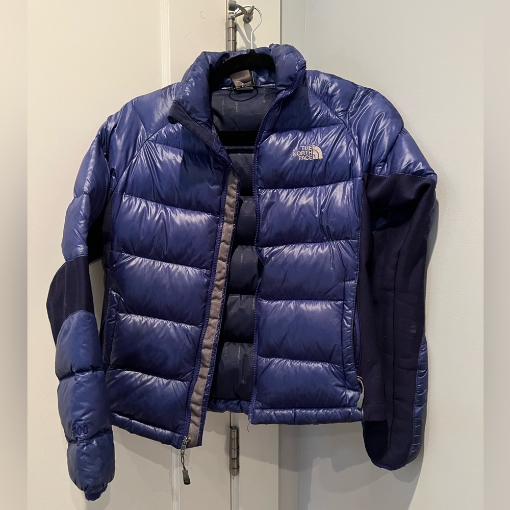 North face puffer puffy coat summit series women’s xs blue violet coat jacket!
